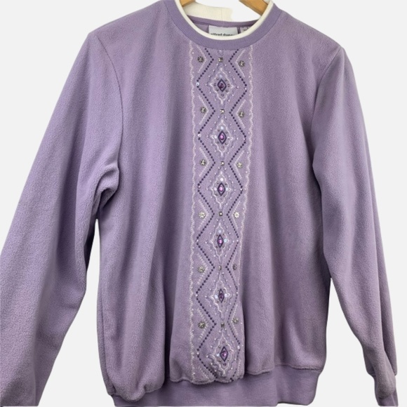 Alfred Dunner Purple Embellished Grandma Sweater - Picture 1 of 10
